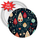 Christmas Tree Pattern 3  Buttons (100 pack) 