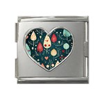 Christmas Tree Pattern Mega Link Heart Italian Charm (18mm)