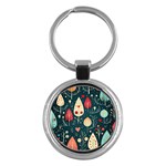 Christmas Tree Pattern Key Chain (Round)