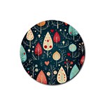 Christmas Tree Pattern Rubber Round Coaster (4 pack)