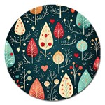 Christmas Tree Pattern Magnet 5  (Round)