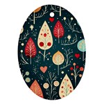 Christmas Tree Pattern Oval Ornament (Two Sides)