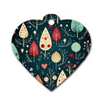 Christmas Tree Pattern Dog Tag Heart (Two Sides)