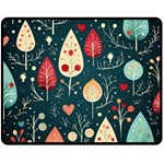 Christmas Tree Pattern Fleece Blanket (Medium)