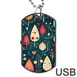 Christmas Tree Pattern Dog Tag USB Flash (Two Sides)