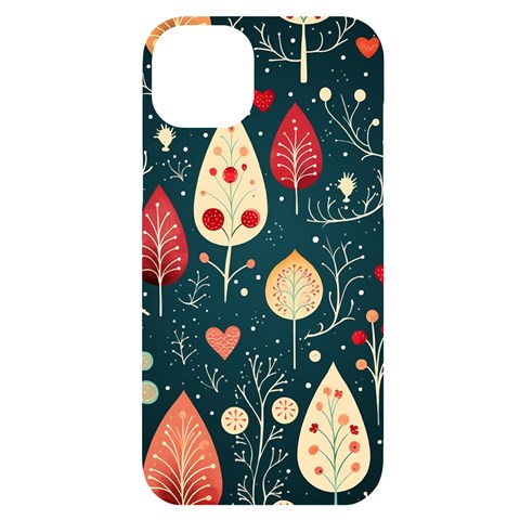 Christmas Tree Pattern iPhone 14 Plus Black UV Print Case from ArtsNow.com Front