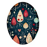 Christmas Tree Pattern Oval Glass Fridge Magnet (4 pack)