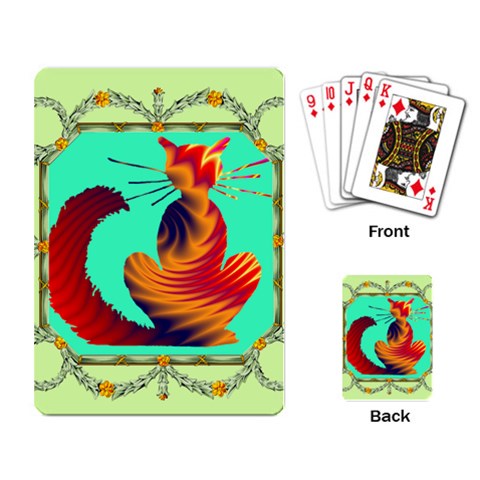 Sitting cat Playing Cards Single Design from ArtsNow.com Back