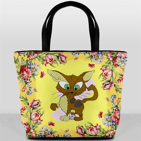 Cute cat Bucket Bag from ArtsNow.com Front