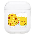 pizza and beer glass couple Soft TPU AirPods 1/2 Case