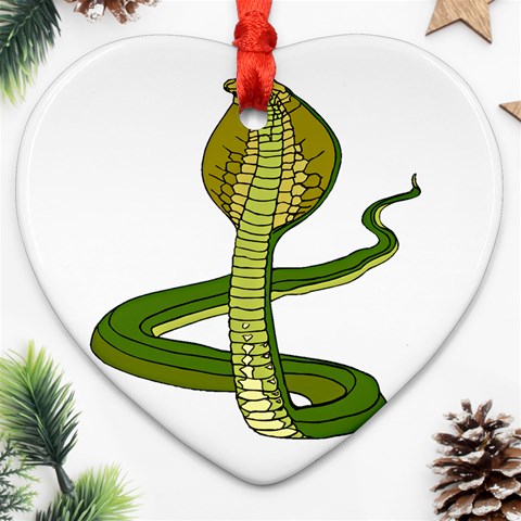 Cobra Ornament (Heart) from ArtsNow.com Front