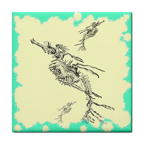 Sea dragon Tile Coaster from ArtsNow.com Front