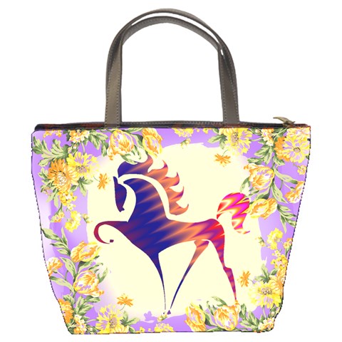 Prancing horse Bucket Bag from ArtsNow.com Back