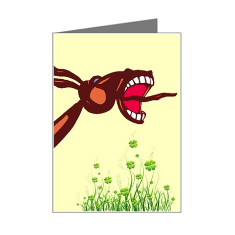 Braying donkey Mini Greeting Card from ArtsNow.com Left