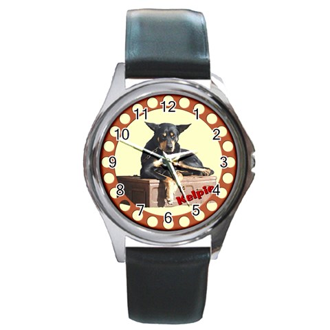 Kelpie 2 Round Metal Watch from ArtsNow.com Front