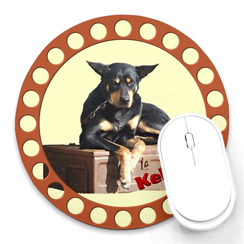 Kelpie 2 Round Mousepad from ArtsNow.com Front