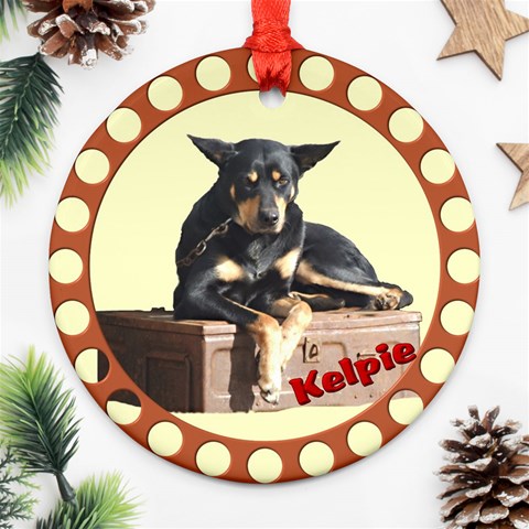 Kelpie 2 Ornament (Round) from ArtsNow.com Front