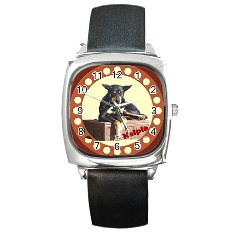 Kelpie 2 Square Metal Watch from ArtsNow.com Front