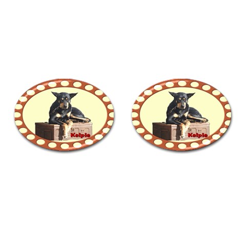 Kelpie 2 Cufflinks (Oval) from ArtsNow.com Front(Pair)