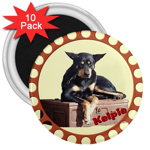 Kelpie 2 3  Magnet (10 pack) from ArtsNow.com Front