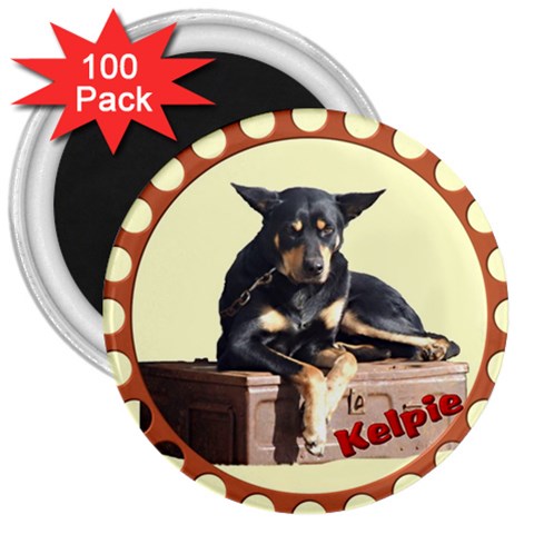 Kelpie 2 3  Magnet (100 pack) from ArtsNow.com Front