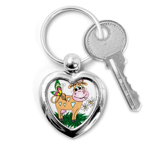 Cute cow Key Chain (Heart) from ArtsNow.com Front