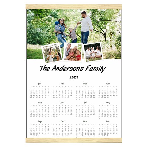 Personalized Family Calendar Canvas Yearly Calendar 16  x 22  from ArtsNow.com Front - Jan 2025