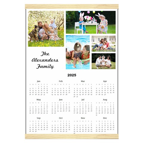 Personalized Family Calendar Canvas Yearly Calendar 16  x 22  from ArtsNow.com Front - Jan 2025