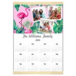 Personalized Summer Family Calendar Canvas Yearly Calendar 16  x 22 