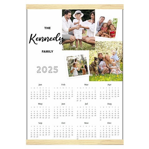 Personalized Family Calendar Canvas Yearly Calendar 16  x 22  from ArtsNow.com Front - Jan 2025