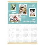 Personalized Family Name Canvas Yearly Calendar 16  x 22 