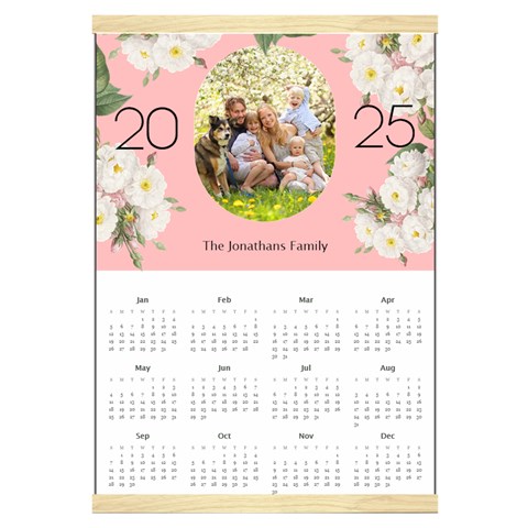 Personalized Family calendar Canvas Yearly Calendar 16  x 22  from ArtsNow.com Front - Jan 2025