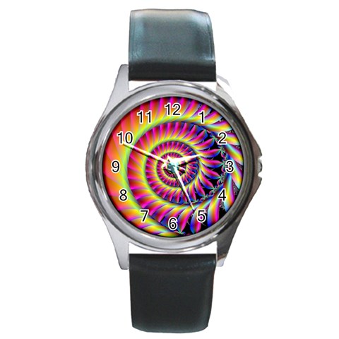 Foal 2 Round Metal Watch from ArtsNow.com Front