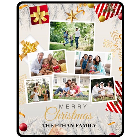 Christmas Family Photo Medium Blanket Fleece Blanket (Medium) from ArtsNow.com 60 x50  Blanket Front