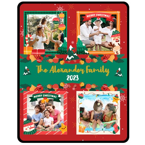 Christmas Family Name Medium Blanket Fleece Blanket (Medium) from ArtsNow.com 60 x50  Blanket Front