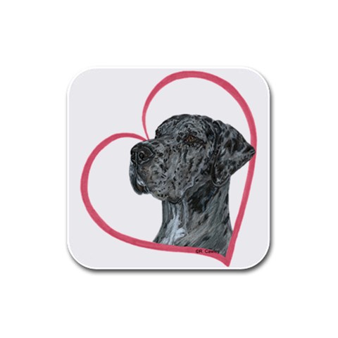 NMrl Heartline Rubber Square Coaster (4 pack) from ArtsNow.com Front