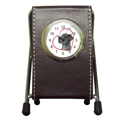 NMrl Heartline Pen Holder Desk Clock from ArtsNow.com Front