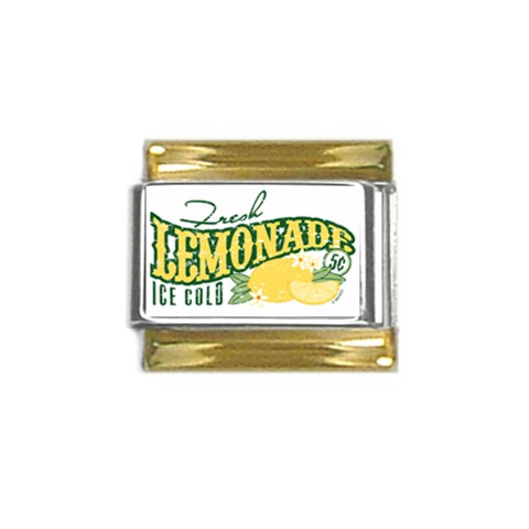 Fresh Lemonade Gold Trim Italian Charm (9mm) from ArtsNow.com Front