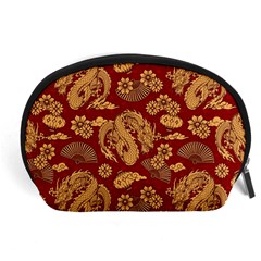 Vintage Dragon Chinese Red Amber Accessory Pouch (Large) from ArtsNow.com Front