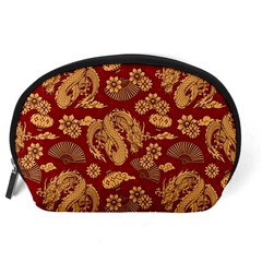 Vintage Dragon Chinese Red Amber Accessory Pouch (Large) from ArtsNow.com Back