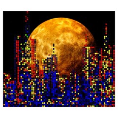 Skyline Frankfurt Abstract Moon Zipper Large Tote Bag from ArtsNow.com Front