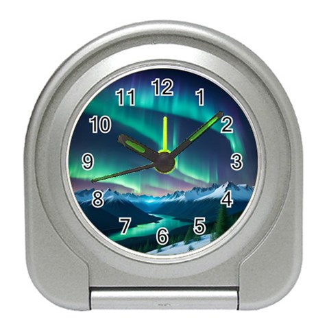 Aurora Borealis Travel Alarm Clock from ArtsNow.com Front