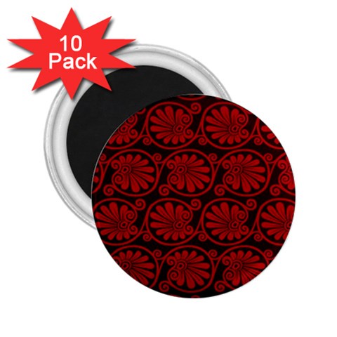 Red Floral Pattern Floral Greek Ornaments 2.25  Magnets (10 pack)  from ArtsNow.com Front