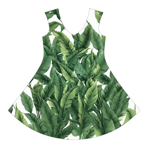 Tropical leaves Short Sleeve V Front