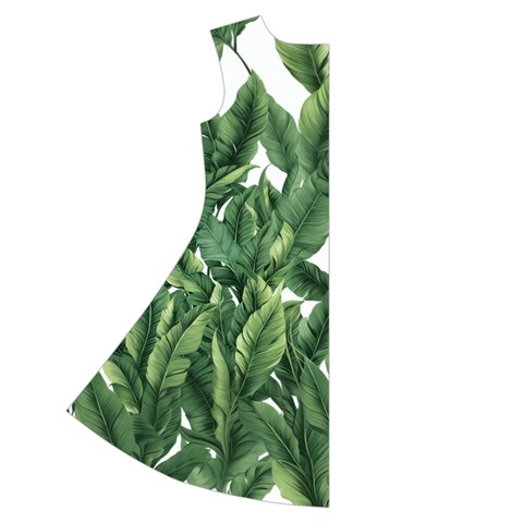 Tropical leaves Short Sleeve V Back Left