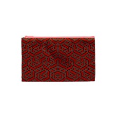 Hexagon Motif Geometric Tribal Style Pattern Cosmetic Bag (Small) from ArtsNow.com Front