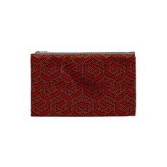 Hexagon Motif Geometric Tribal Style Pattern Cosmetic Bag (Small) from ArtsNow.com Front