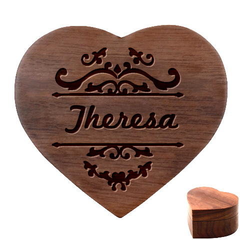 Personalized Name Heart Wood Jewelry Box Heart Wood Jewelry Box from ArtsNow.com Front