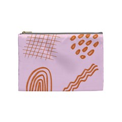 Elements Scribbles Wiggly Lines Retro Vintage Cosmetic Bag (Medium) from ArtsNow.com Front