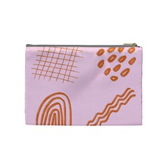 Elements Scribbles Wiggly Lines Retro Vintage Cosmetic Bag (Medium) from ArtsNow.com Back